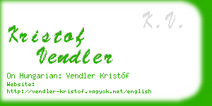 kristof vendler business card